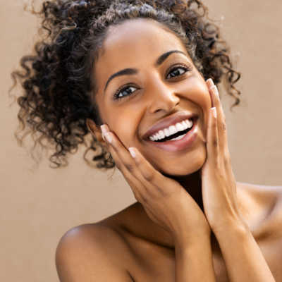 Woman smiling with beautiful teeth