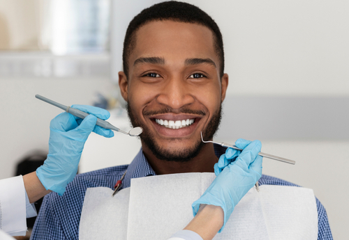 Man at the dentist